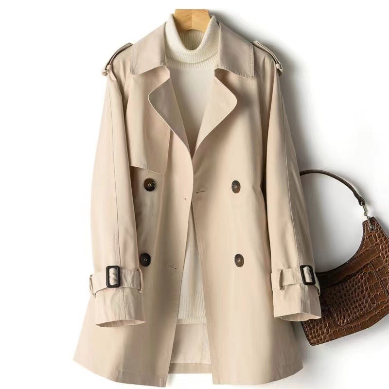 Women's Mid-Length Tie-Waist Coat – Elegant Silhouette