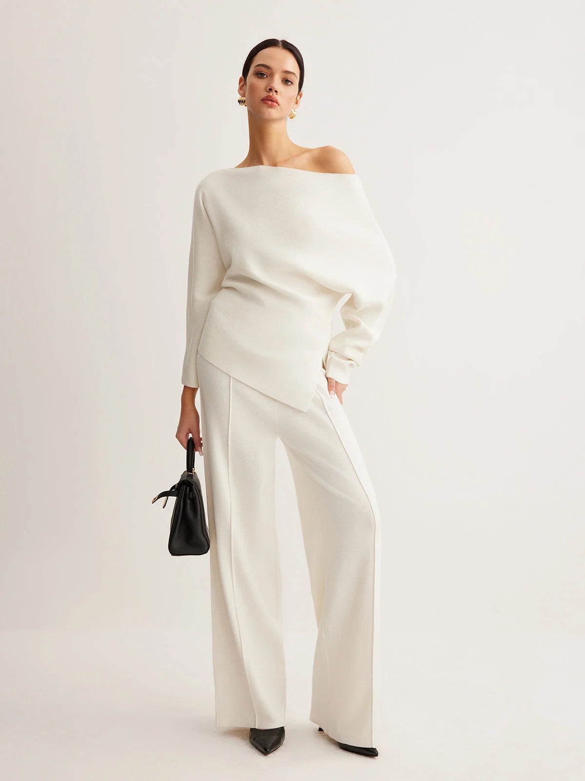 Women's Off-Shoulder Sweater – Relaxed Slim Fit