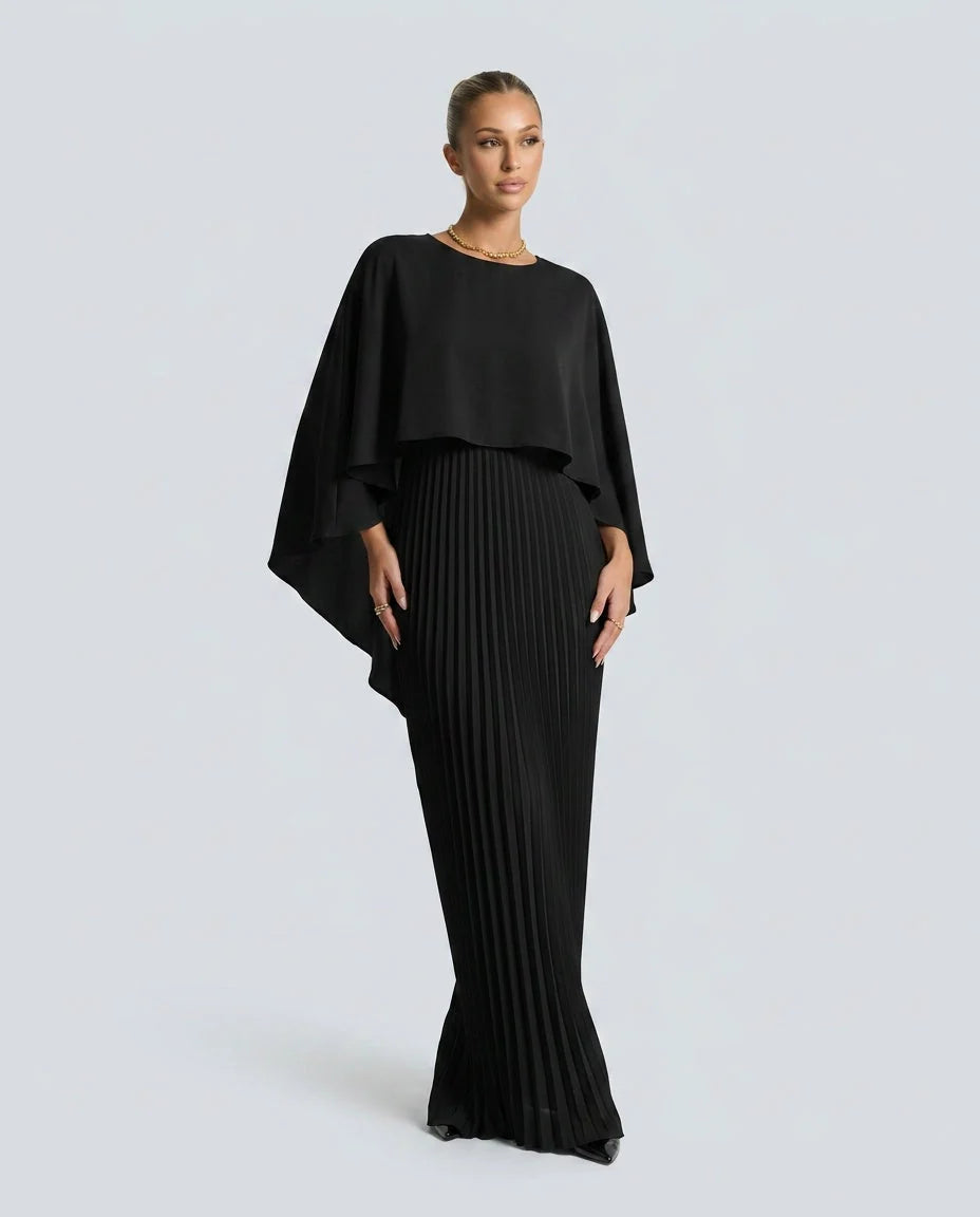 Women's Maxi Dress with Batwing Sleeves, Relaxed Fit.