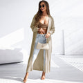 Women's Long Knit Cardigan - Open Relaxed Fit