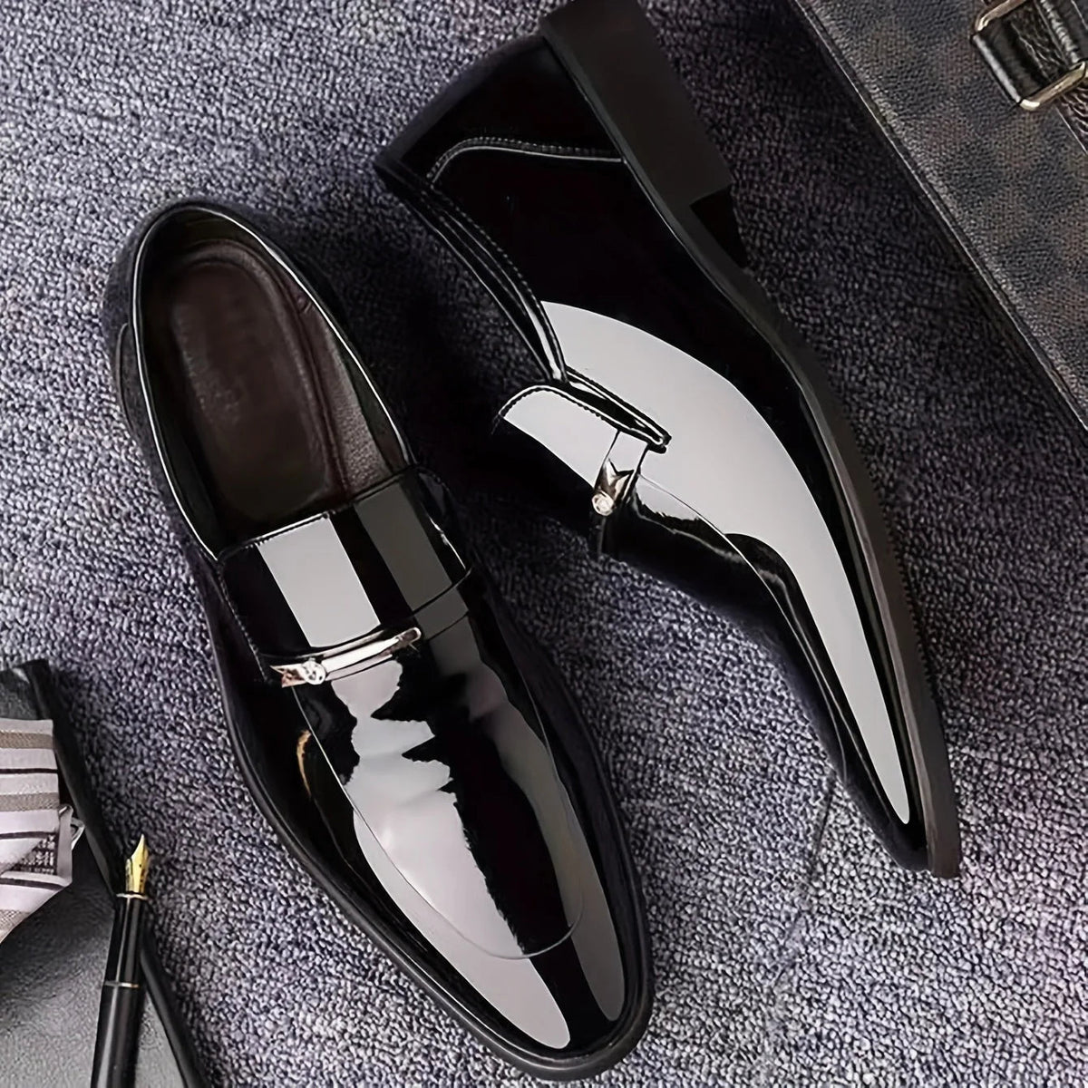 Men's Patent Loafers – Pointed Slip-Ons