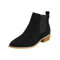 Women's Suede Ankle Boots – Pointed Toe & Block Heel