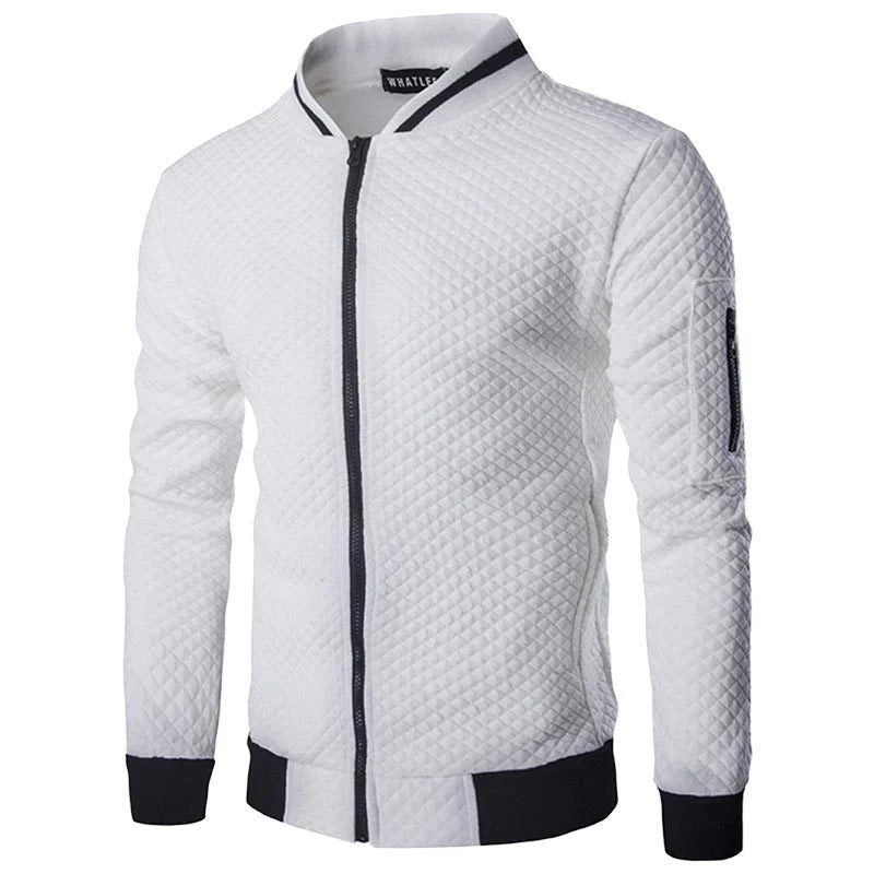 Men's Textured Knit Jacket – Structured Zip Closure