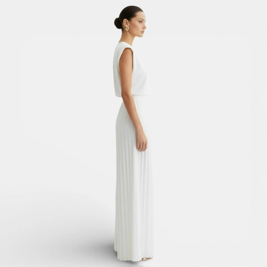 Women's Two-Piece Set – Sleeveless Top and Wide-Leg Trousers