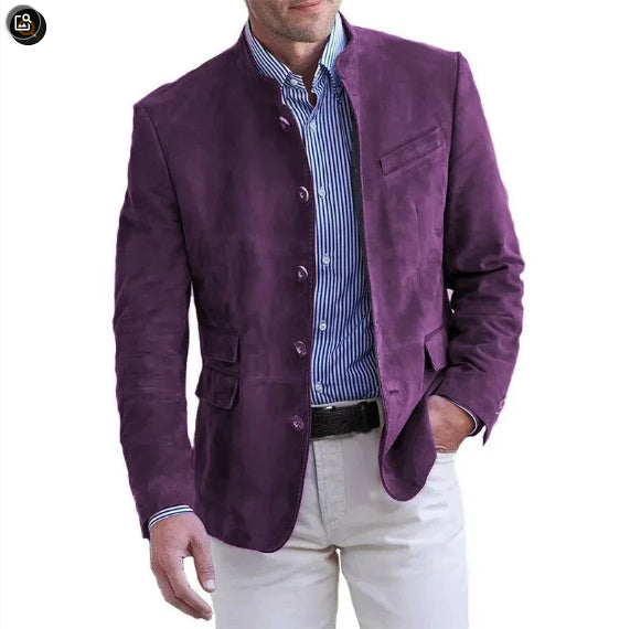 Men's Casual Blazer - Straight Collar and Soft, Relaxed Fit
