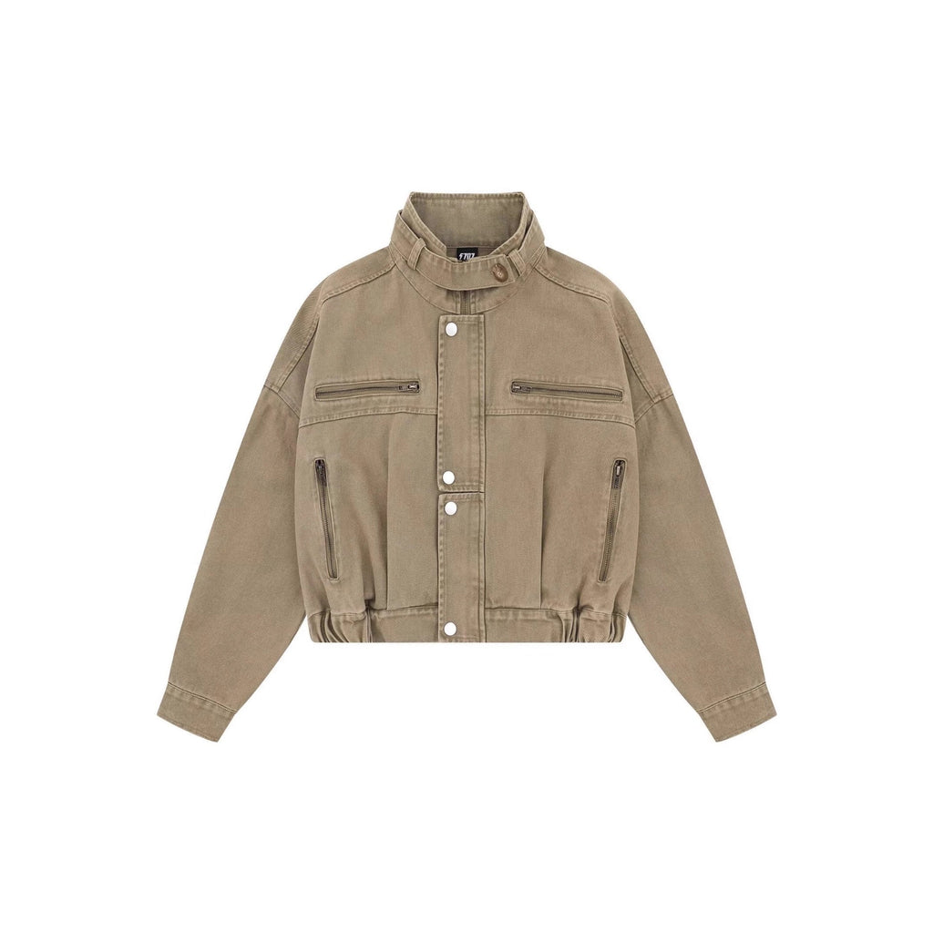 Men's Vintage Biker Jacket – Fitted Cropped Distressed Look