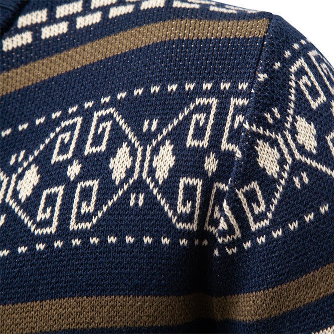 Men's Cotton Zip-Up Sweater – Slim-Fit Knitted Jacket