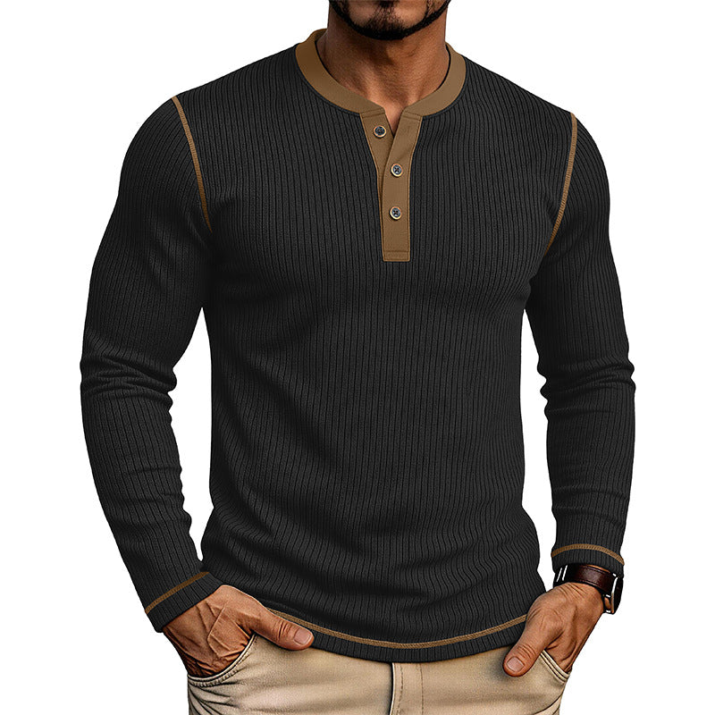 Men's Lightweight Knitwear Henley – Long-Sleeved Shirt