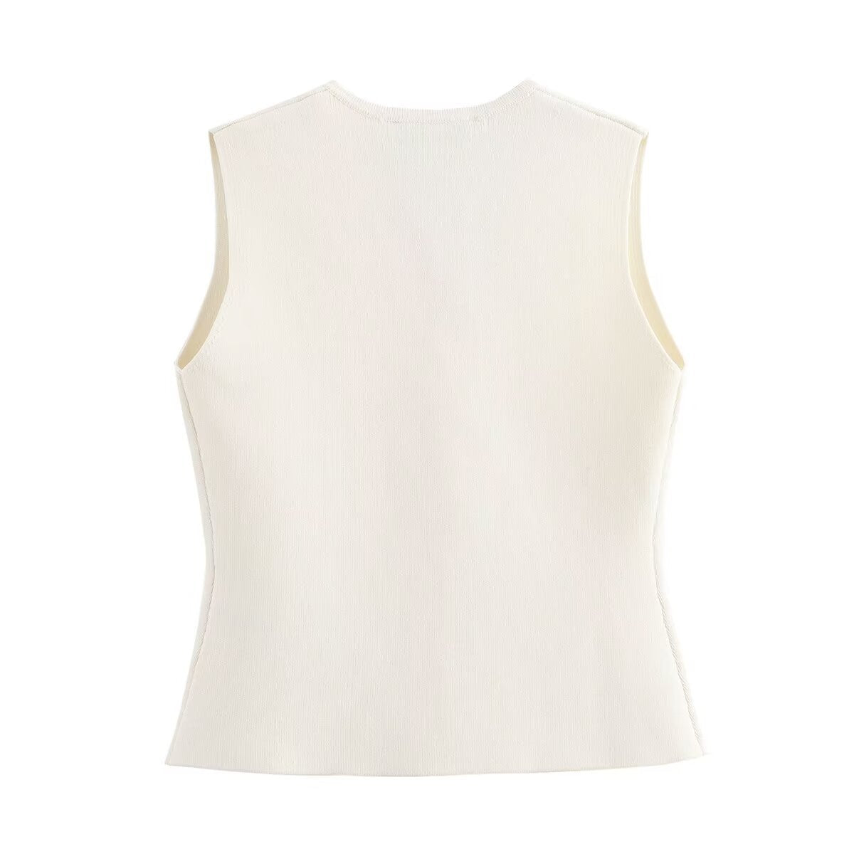Women's Knit Vest – Buttoned Sleeveless Cardigan