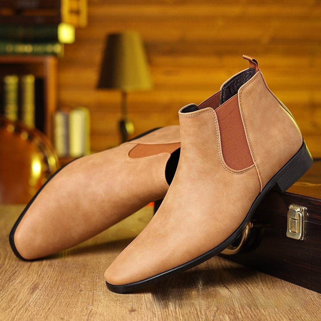 Men’s Chelsea Boots – Classic Low-Profile Square Heel