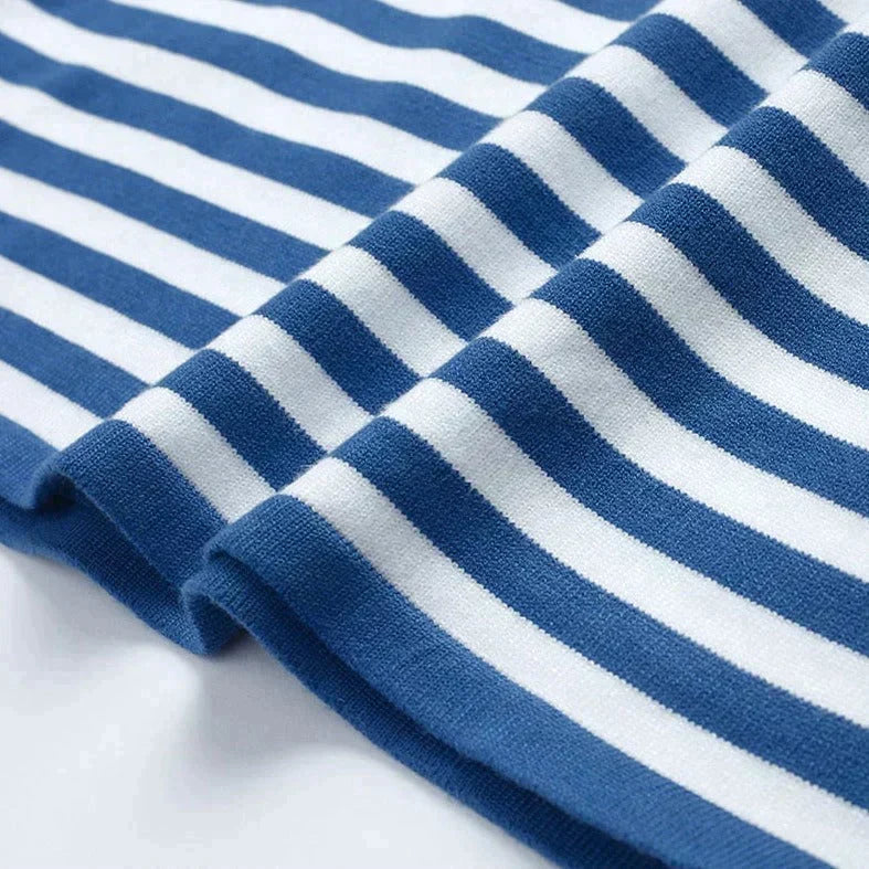 Women's Striped Knit Sweater – Relaxed Fit, Long Sleeves