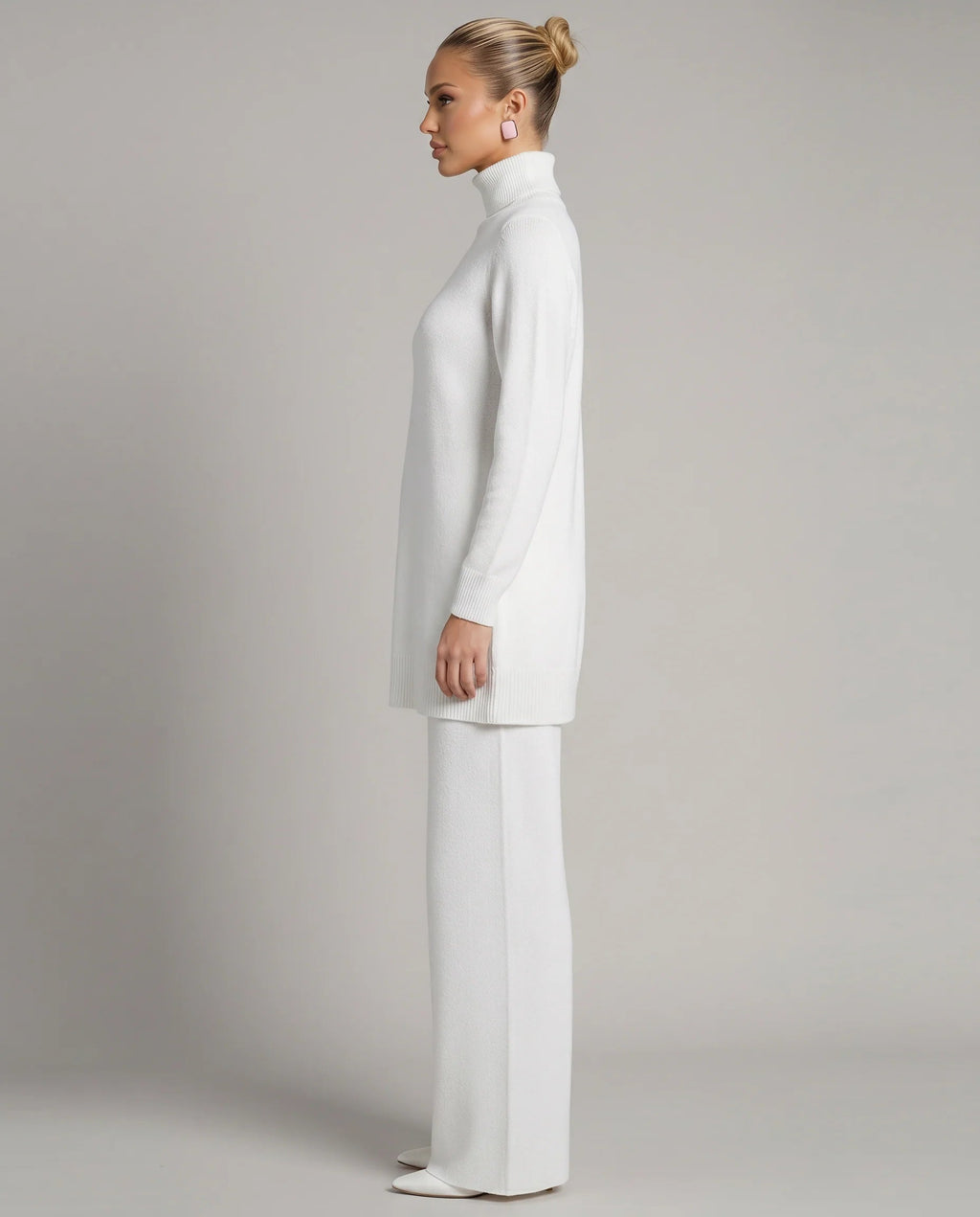 Women's Two-Piece Knit Set – Relaxed Fit, Wide Leg