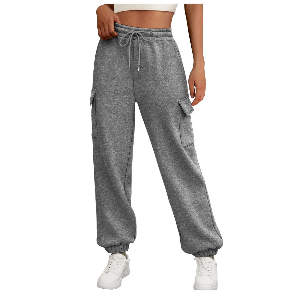 Women's Cargo Jogger Trousers – Relaxed Fit with Fleece Lining