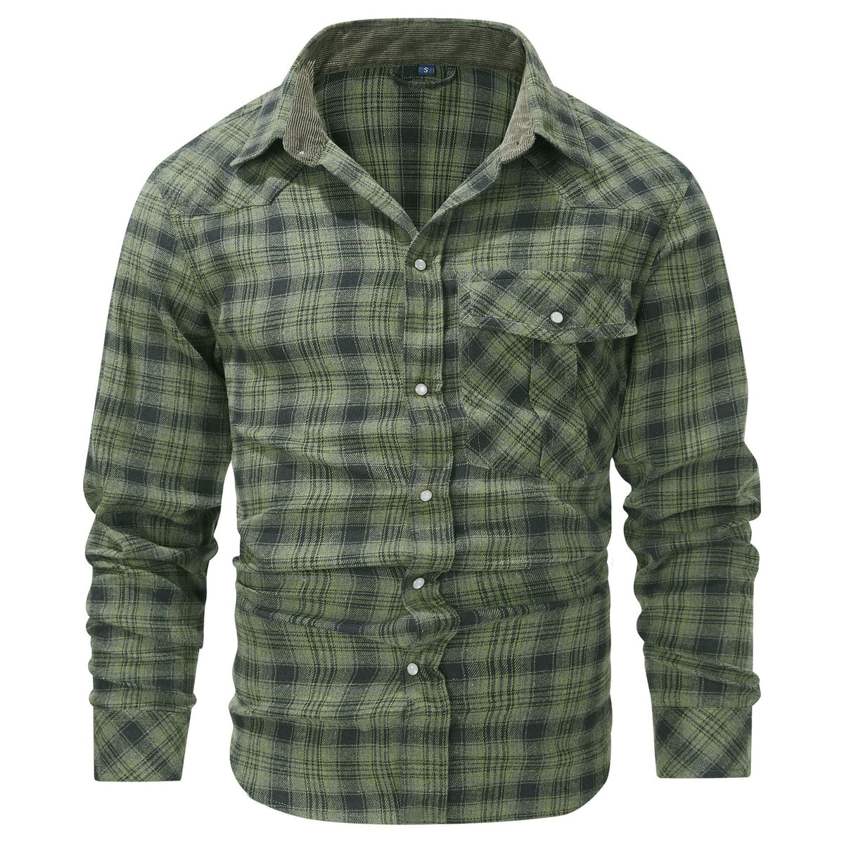 Men's Plaid Flannel Shirt – Mother-of-Pearl Button Cardigan Style