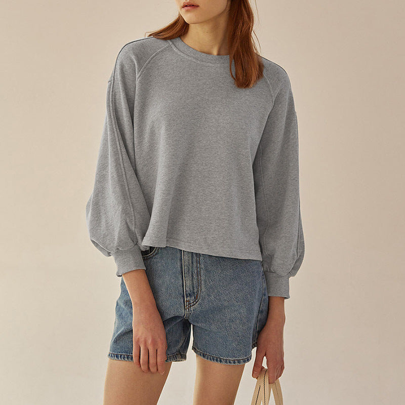 Women's Puff Sleeve Top – Casual Short Sleeve Knit