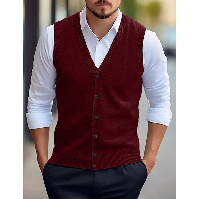 Men's Sleeveless Knit Vest – Timeless Casual Cardigan