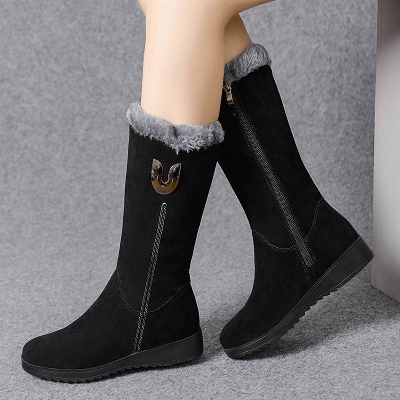 Women's Mid-Calf Boots – Warm, Non-Slip Lining