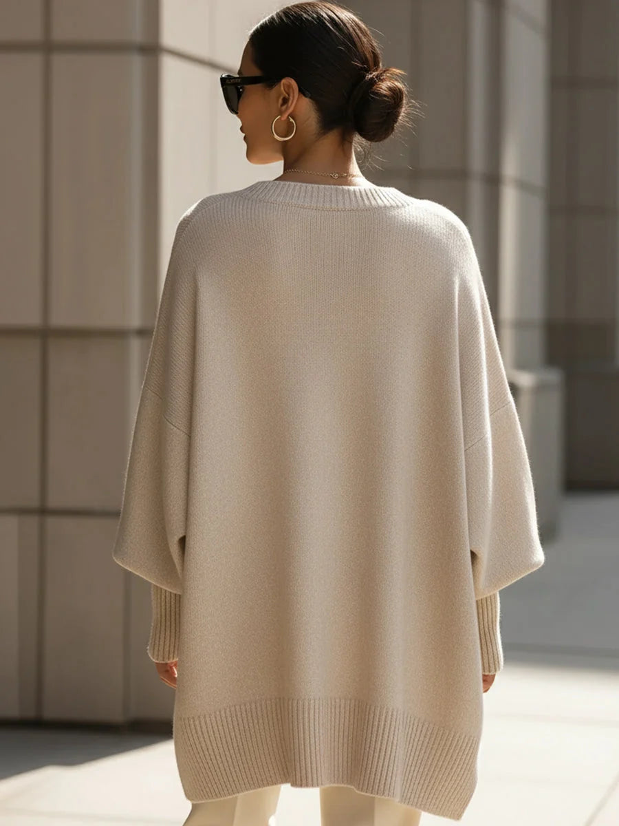 Women's Oversized Knit Sweater – Loose and Thick Fit