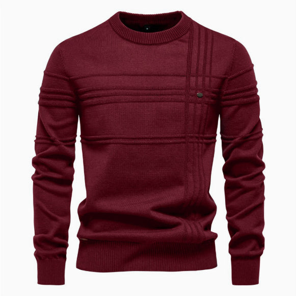 Men's Cotton Crew-Neck Sweater – Timeless Slim Fit