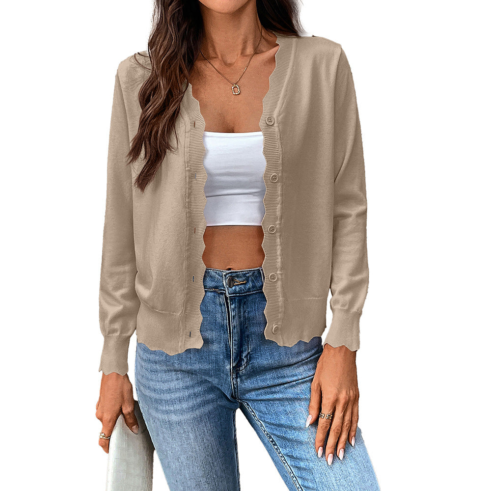 Women's Ice Silk Vest – V-Neck, Lightweight Long-Sleeve Knitwear