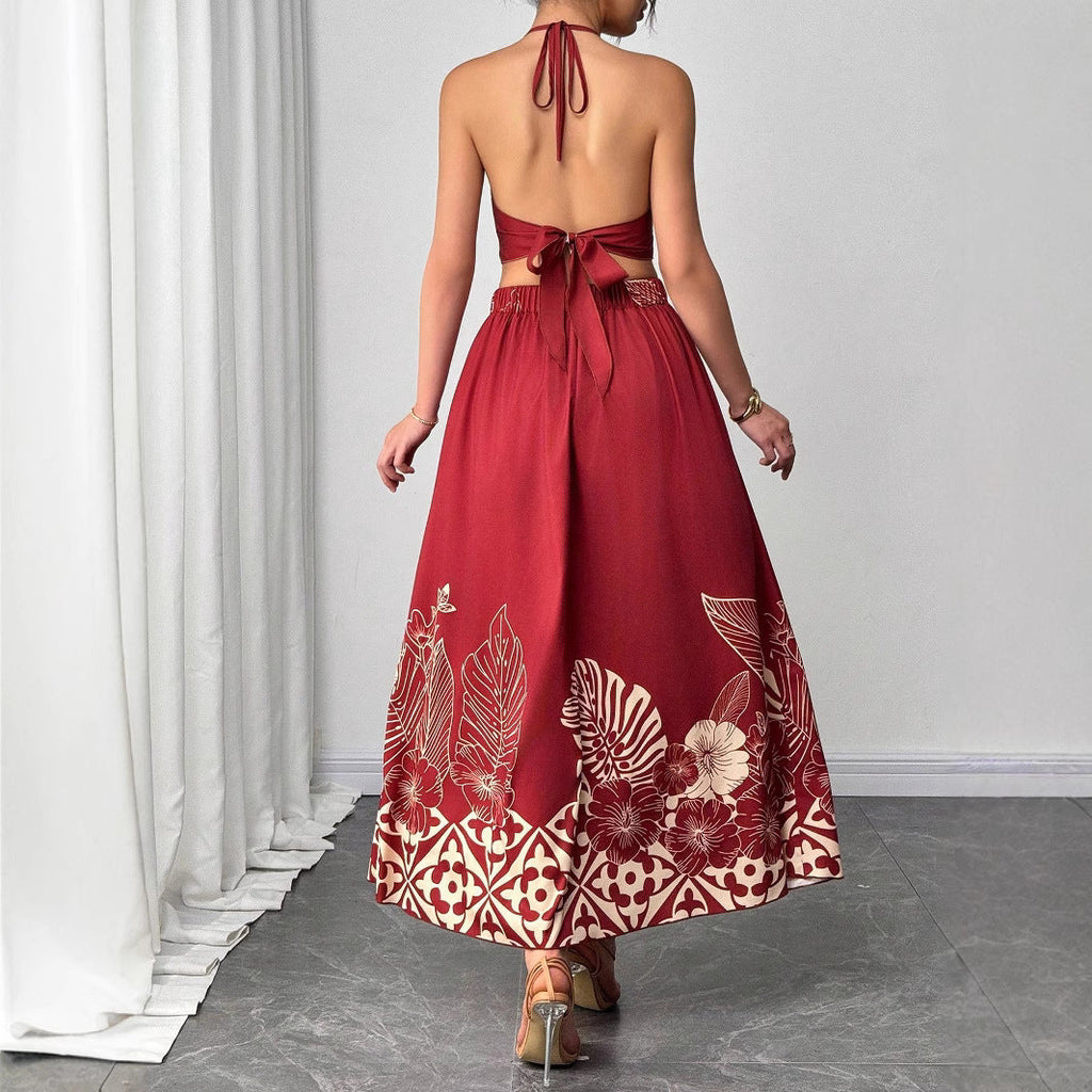 Women's Two-Piece Set Floral Print – Slim Fit