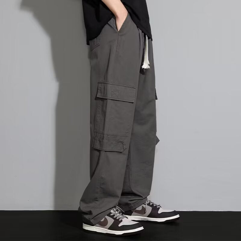 Men's Cotton-Blend Trousers – Relaxed Straight Fit