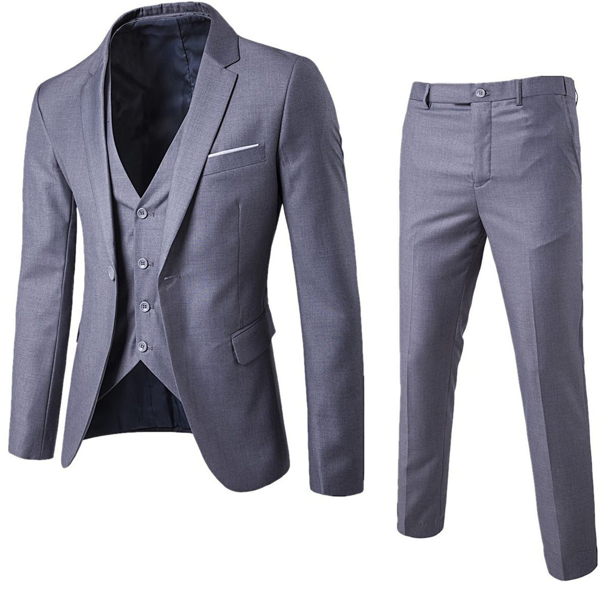 Men's 3-Piece Cotton Suit – Modern Slim Fit