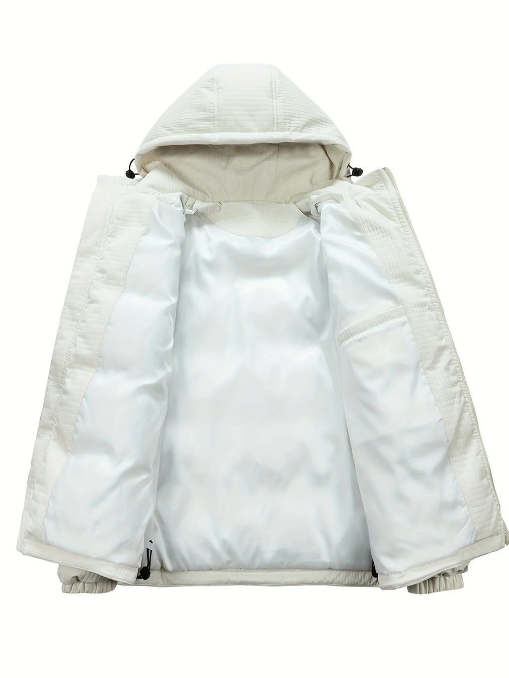 Men's quilted Coat with Hood – Modern Solid-Color Design