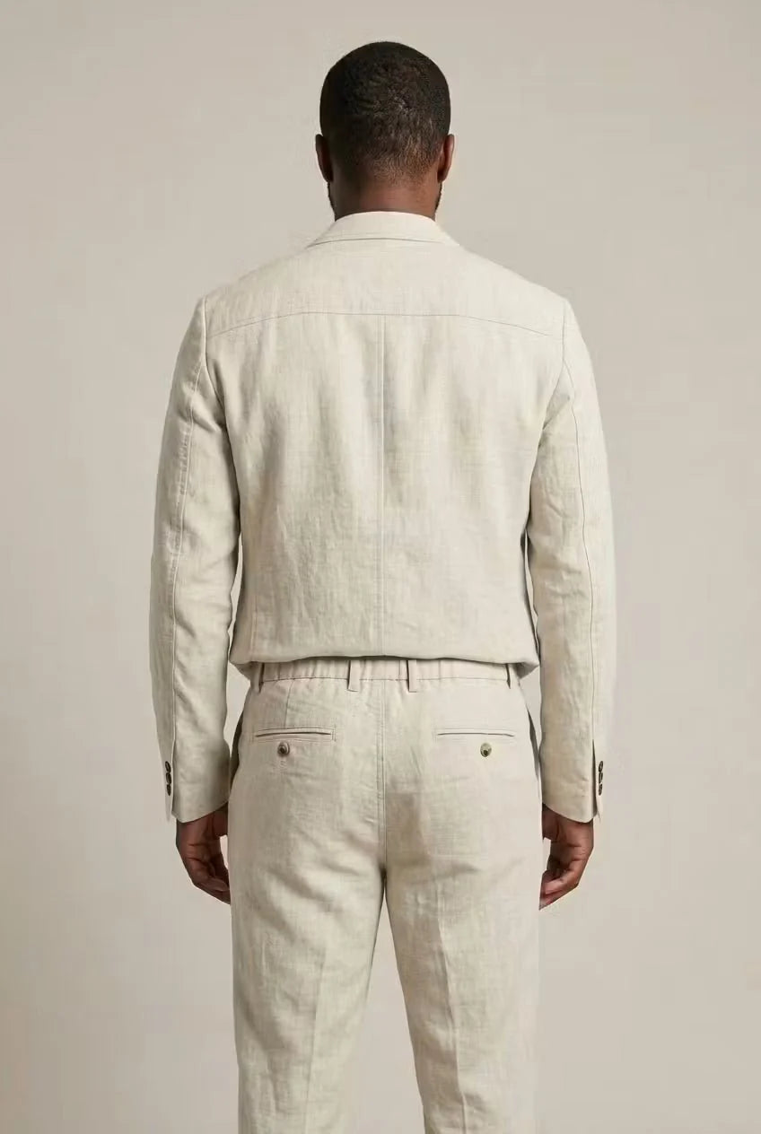 Men's Blended Linen Costume – Casual Summer Fit