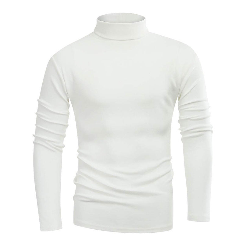Men's Long-Sleeved Top with Funnel Neck – Warm Fleece Interior