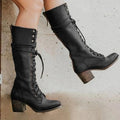 Women’s Boots with Wide Heels – High Shaft in European Style