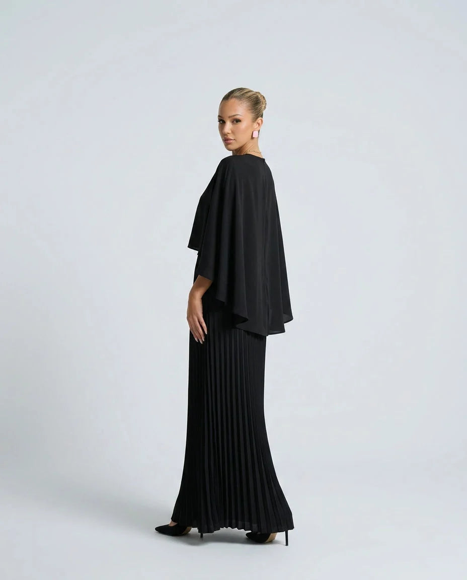 Women's Maxi Dress with Batwing Sleeves, Relaxed Fit.
