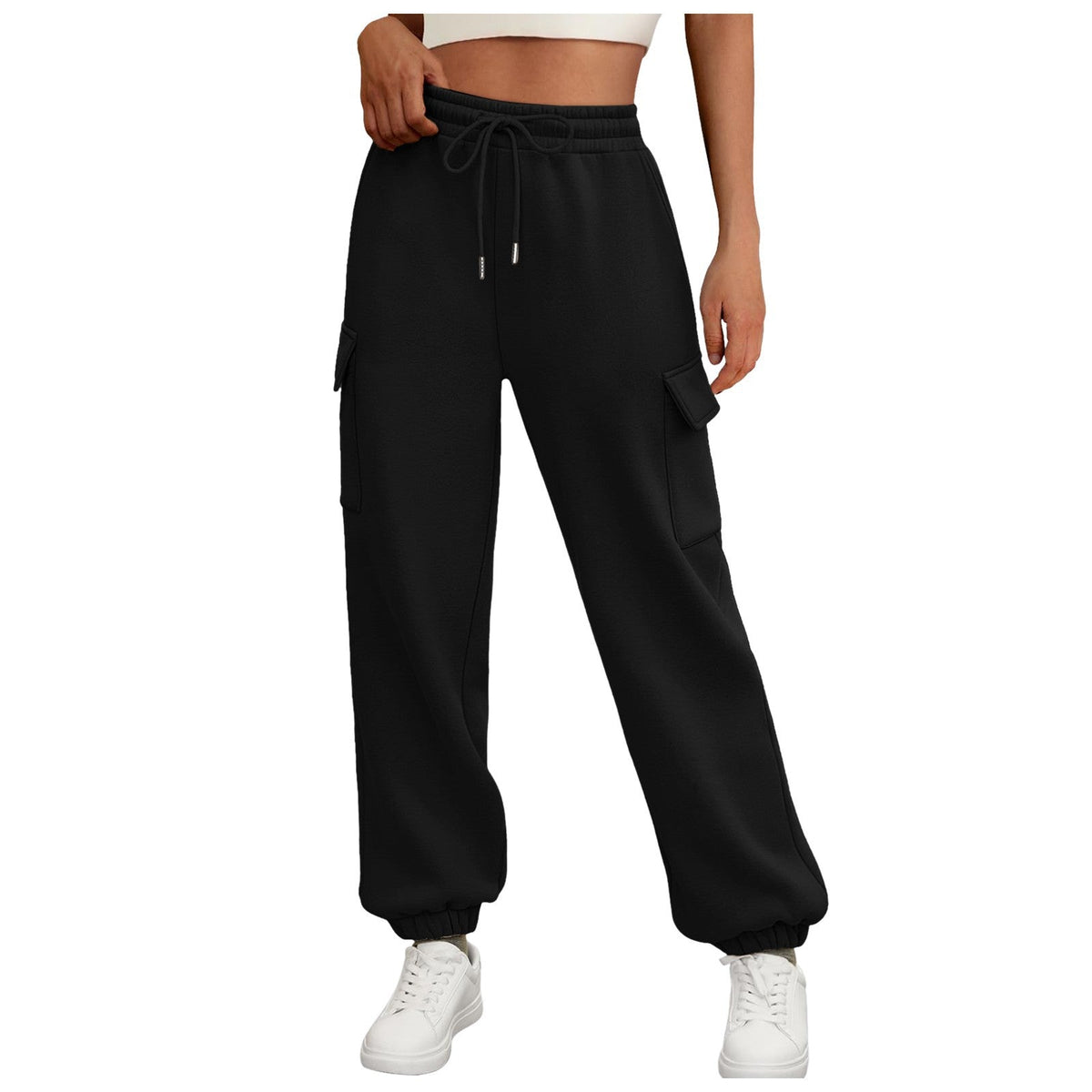 Women's Cargo Jogger Trousers – Relaxed Fit with Fleece Lining
