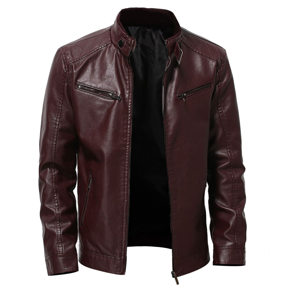 Men's Fitted Zip Jacket – Crew Neck with Pockets