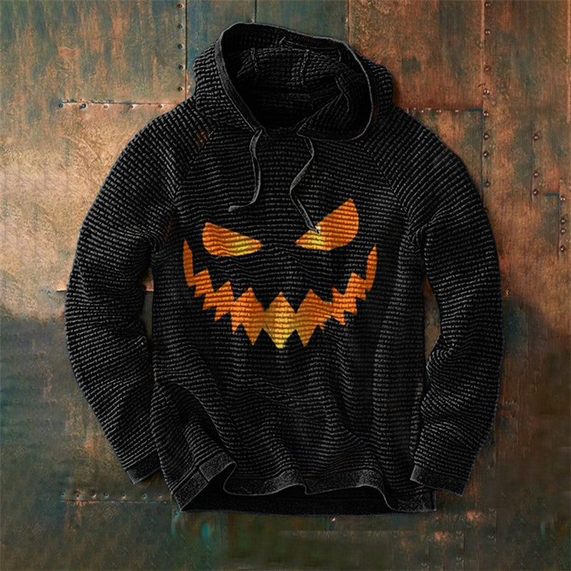 Men's Graphic Hoodie – Pumpkin Design, Relaxed Fit