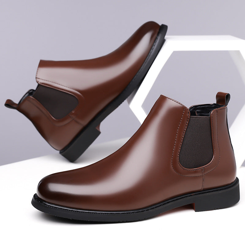 Men's Boot – Faux Leather with Fleece Lining, Outdoor-Ready