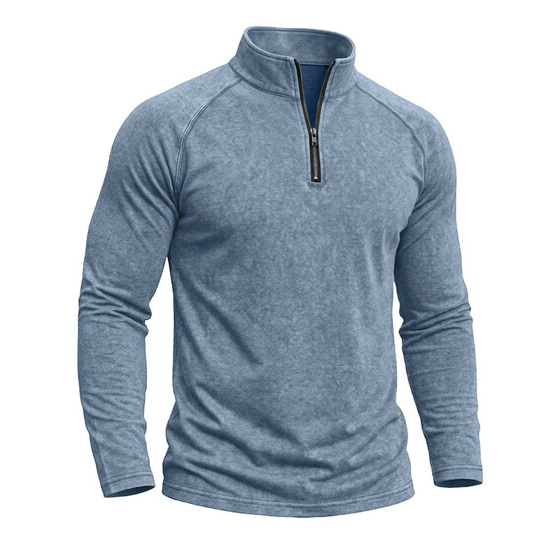 Men's Cotton Sweatshirt – Slim Fit with a Retro Worn Effect