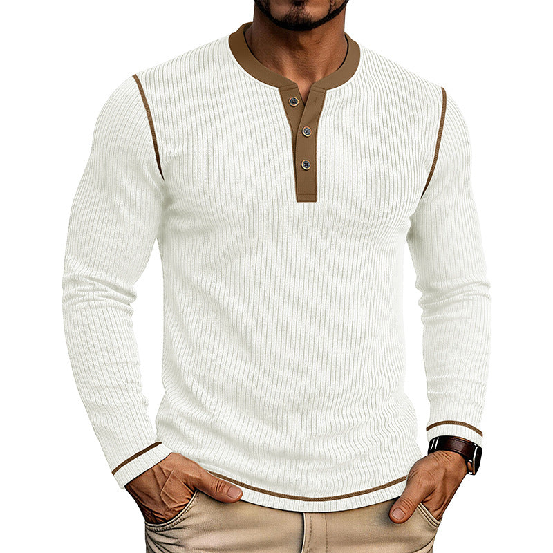 Men's Lightweight Knitwear Henley – Long-Sleeved Shirt