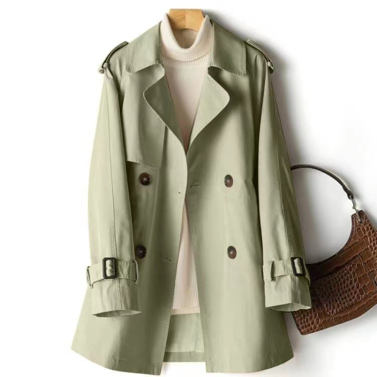 Women's Mid-Length Tie-Waist Coat – Elegant Silhouette