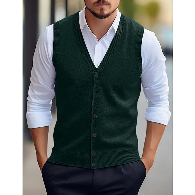 Men's Sleeveless Knit Vest – Timeless Casual Cardigan