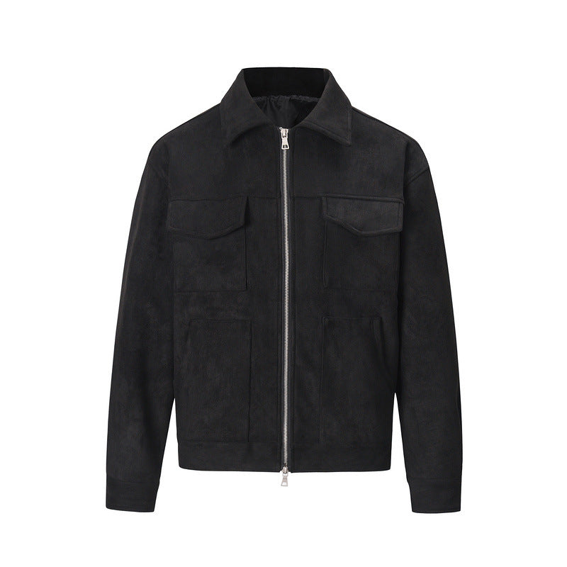 Men's Cotton Jacket – Regular Fit with Multiple Pockets