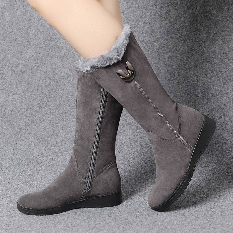 Women's Mid-Calf Boots – Warm, Non-Slip Lining