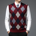 Men's Wool Sweater Vest – Classic Soft Sleeveless V-Neck
