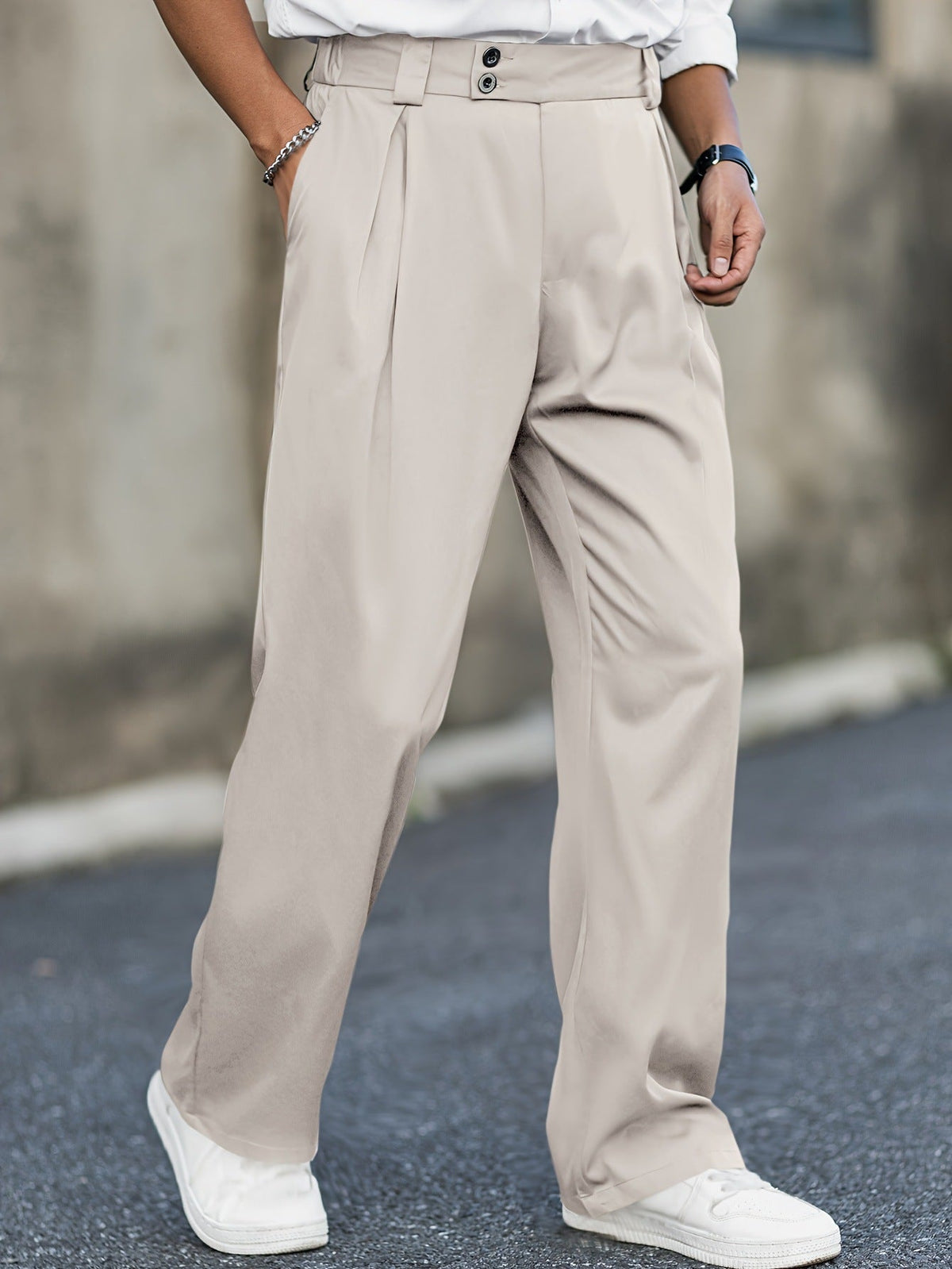 Men's Shorts - High Waist, Stretch Straight Fit