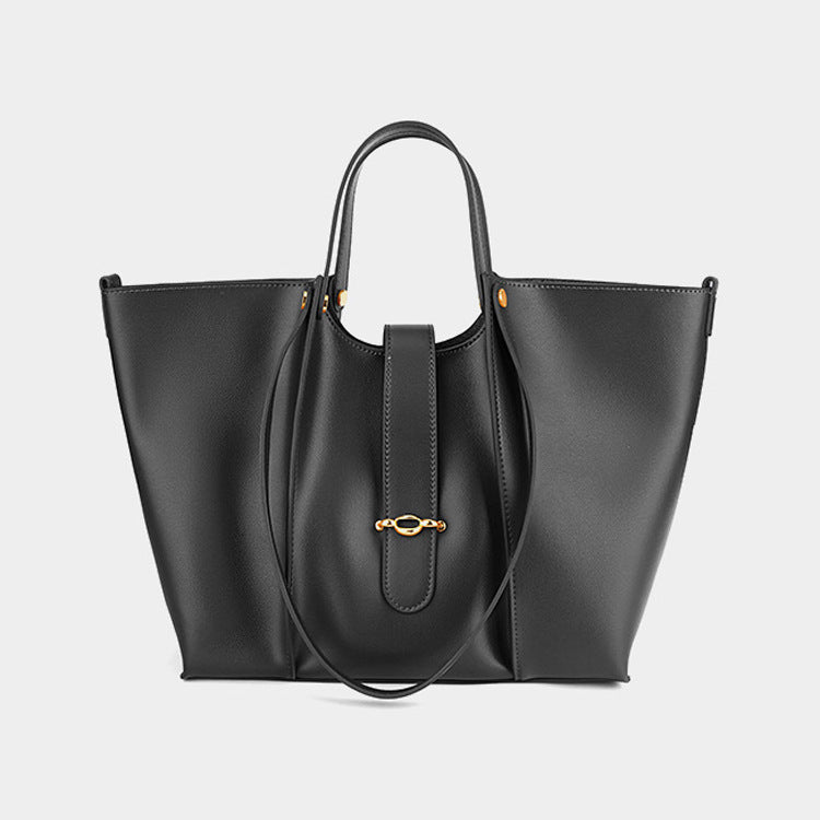 Women's Genuine Leather Tote Bag – Large Structured Elegant Design