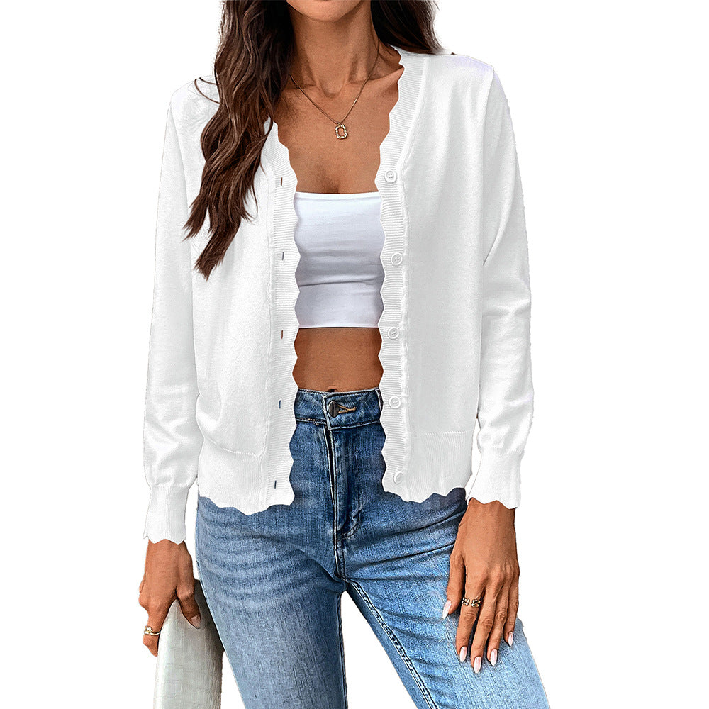 Women's Ice Silk Vest – V-Neck, Lightweight Long-Sleeve Knitwear