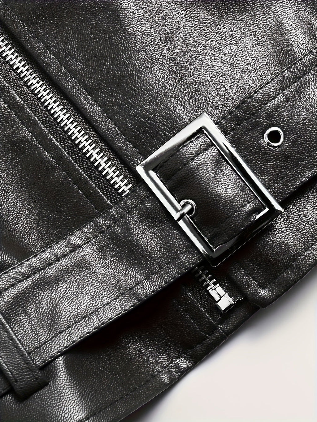 Men's Faux Leather Biker Jacket – Relaxed Fit with 3D Pockets