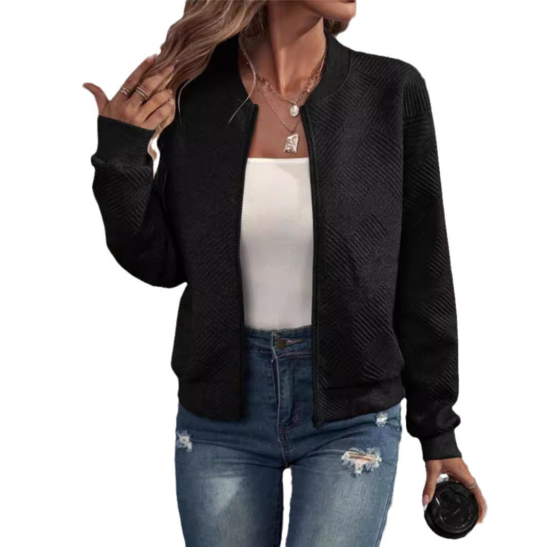 Women's Jacket - Front Zip, Modern Textured Finish