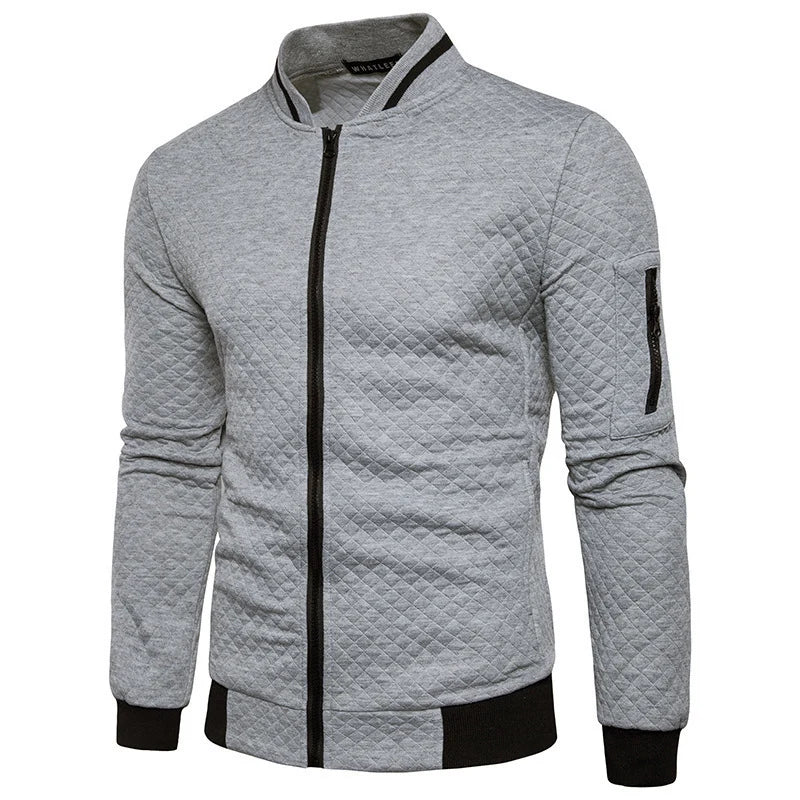 Men's Textured Knit Jacket – Structured Zip Closure