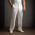 Men's Straight-Leg Trousers - Structured Waffle Texture